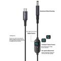 K595 USB-C/DC-strømkabel 140W – digitalt display, 6-trinns spenningsjustering – 1.5m – svart
