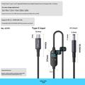 K595 USB-C/DC-strømkabel 140W – digitalt display, 6-trinns spenningsjustering – 1.5m – svart