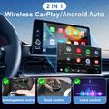 K6 Ultra trådløs CarPlay/Android Auto-adapter 2-i-1 – Bluetooth 4.2, dual-band Wi-Fi – sølv
