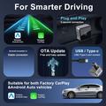 K6 Ultra trådløs CarPlay/Android Auto-adapter 2-i-1 – Bluetooth 4.2, dual-band Wi-Fi – sølv
