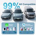 K6 Ultra trådløs CarPlay/Android Auto-adapter 2-i-1 – Bluetooth 4.2, dual-band Wi-Fi – sølv