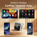 K6 Ultra1 2-i-1 trådløs CarPlay/Android Auto-adapter – Bluetooth 5.4, dual-band Wi-Fi – sølv
