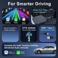 K712 trådløs CarPlay/Android Auto AI-boks – 4+32GB, Bluetooth 5.3, dual-band WiFi – svart