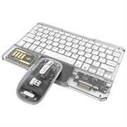 KB333 gjennomsiktig Bluetooth-tastatur og -mus - hvit