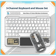 KB333 gjennomsiktig Bluetooth-tastatur og -mus - hvit
