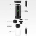 KF-JN-02 3-i-1 bærbar elektrisk espressomaskin for camping - svart