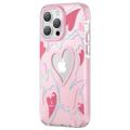 Kingxbar Heart Star iPhone 14 Pro Max Hybrid-deksel - Rosa