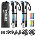 KODENOR 2 PCS Collapsible Trekking Pole Set For Trekking Camping Traveling Climbing Short Style - Blue