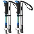 KODENOR 2 PCS Collapsible Trekking Pole Set For Trekking Camping Traveling Climbing Short Style - Blue