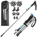 KODENOR 2 PCS Collapsible Trekking Pole Set For Trekking Camping Traveling Climbing Short Style - Blue