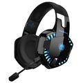 KOTION EACH G2000PRO Bluetooth 5.2 Over-Ear Wireless Headset 7.1 HiFi Stereo Sound Wired Gaming Headphone - svart+blå