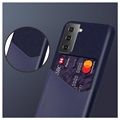 KSQ Samsung Galaxy S21+ 5G Deksel med Kort Lomme - Blå