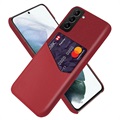 KSQ Samsung Galaxy S22 5G Deksel med Kort Lomme - Rød