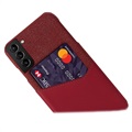KSQ Samsung Galaxy S22 5G Deksel med Kort Lomme - Rød