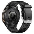 KT80 Sports Smart Watch - 3ATM vanntett, Bluetooth-samtaler, 1.46" HD-berøringsskjerm, integrert lommelykt - Svart