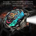 KT80 Sports Smart Watch - 3ATM vanntett, Bluetooth-samtaler, 1.46" HD-berøringsskjerm, integrert lommelykt - Sølv