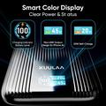 KUULAA KL-YD120 20000mAh powerbank med TFT-skjerm og innebygd USB-C-kabel - 45W - grå
