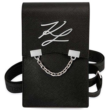 Karl Lagerfeld Autograph Chain Skulderveske til Smarttelefon - Svart