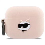 AirPods Pro 3 Karl Lagerfeld Choupette Head 3D-etui i silikon - Rosa