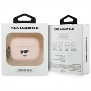AirPods Pro 3 Karl Lagerfeld Choupette Head 3D-etui i silikon - Rosa