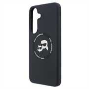 Samsung Galaxy S26 FE Karl Lagerfeld Double Heads MagSafe-deksel i flytende silikon - svart