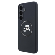 Samsung Galaxy S26 FE Karl Lagerfeld Double Heads MagSafe-deksel i flytende silikon - svart