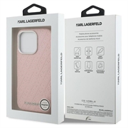 iPhone 16 Pro Karl Lagerfeld FW Stamped Karl MagSafe-deksel - rosa