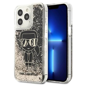 Karl Lagerfeld Gatsby Liquid Glitter iPhone 13 Pro Deksel - Svart