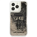 Karl Lagerfeld Gatsby Liquid Glitter iPhone 13 Pro Deksel - Svart