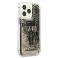 Karl Lagerfeld Gatsby Liquid Glitter iPhone 13 Pro Deksel - Svart