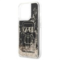 Karl Lagerfeld Gatsby Liquid Glitter iPhone 13 Pro Deksel - Svart