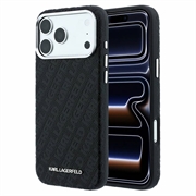 iPhone 18 Pro/17 Pro Karl Lagerfeld Grained Allover Logo Metal Avlangt MagSafe-deksel