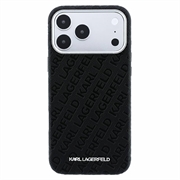 iPhone 18 Pro/17 Pro Karl Lagerfeld Grained Allover Logo Metal Avlangt MagSafe-deksel