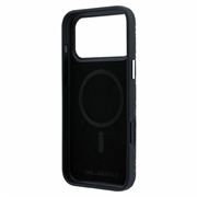iPhone 18 Pro/17 Pro Karl Lagerfeld Grained Allover Logo Metal Avlangt MagSafe-deksel