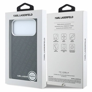 iPhone 18 Pro/17 Pro Karl Lagerfeld Grained Allover Logo Metal Avlangt MagSafe-deksel