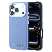 iPhone 18 Pro/17 Pro Karl Lagerfeld Grained Allover Logo Metal Avlangt MagSafe-deksel - blå
