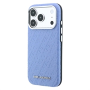 iPhone 18 Pro/17 Pro Karl Lagerfeld Grained Allover Logo Metal Avlangt MagSafe-deksel - blå