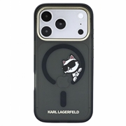 iPhone 18 Pro Karl Lagerfeld IML Choupette Peekaboo Logo magnetisk-deksel - Svart