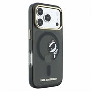 iPhone 18 Pro Karl Lagerfeld IML Choupette Peekaboo Logo magnetisk-deksel - Svart