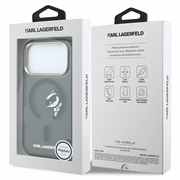 iPhone 18 Pro Max Karl Lagerfeld IML Choupette Peekaboo Logo magnetisk-deksel - Svart