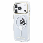 iPhone 18 Pro Max Karl Lagerfeld IML Choupette Peekaboo Logo magnetisk-deksel - gjennomsiktig