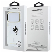 iPhone 18 Pro Max Karl Lagerfeld IML Choupette Peekaboo Logo magnetisk-deksel - gjennomsiktig