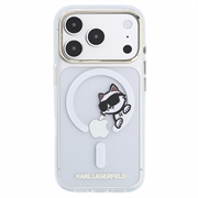 iPhone 18 Pro Karl Lagerfeld IML Choupette Peekaboo Logo magnetisk-deksel - gjennomsiktig