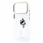 iPhone 18 Pro Karl Lagerfeld IML Choupette Peekaboo Logo magnetisk-deksel - gjennomsiktig