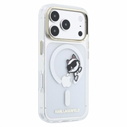 iPhone 18 Pro Karl Lagerfeld IML Choupette Peekaboo Logo magnetisk-deksel - gjennomsiktig