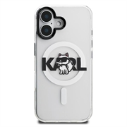 iPhone 16 Karl Lagerfeld IML Choupette Sketch Logo MagSafe-deksel - gjennomsiktig