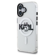 iPhone 16 Karl Lagerfeld IML Choupette Sketch Logo MagSafe-deksel - gjennomsiktig
