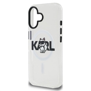 iPhone 16 Karl Lagerfeld IML Choupette Sketch Logo MagSafe-deksel - gjennomsiktig