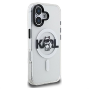 iPhone 16 Karl Lagerfeld IML Choupette Sketch Logo MagSafe-deksel - gjennomsiktig