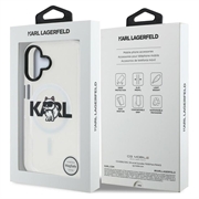 iPhone 16 Karl Lagerfeld IML Choupette Sketch Logo MagSafe-deksel - gjennomsiktig